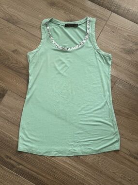 The Limited - Light Mint Sequin-Trim Tank Top